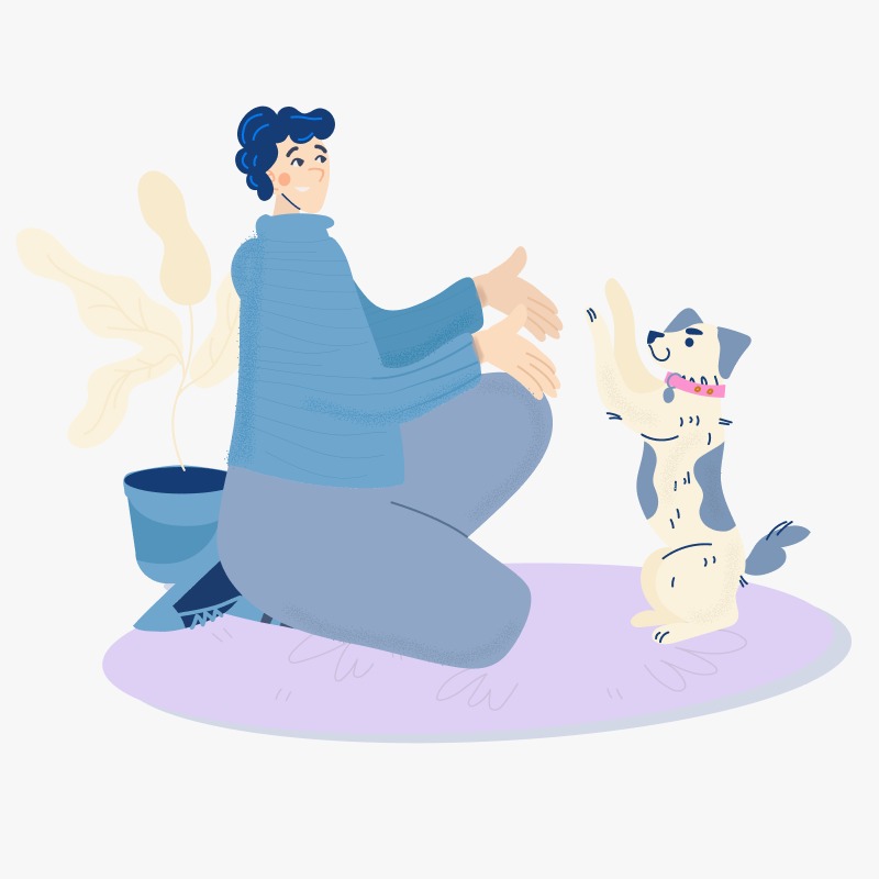 Ilustração de treino e comportamento